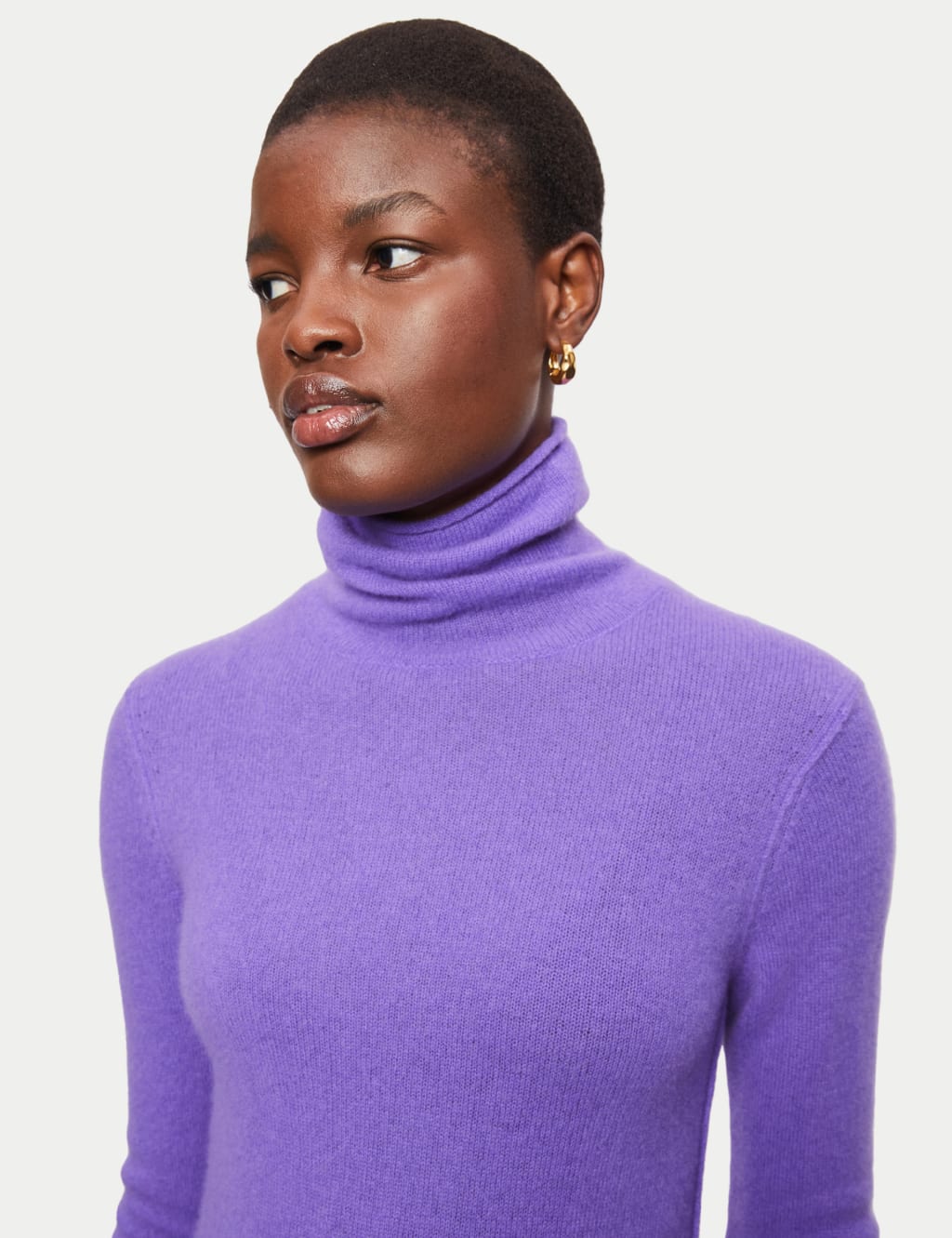 Pure Cashmere Roll Neck Fitted Jumper Jigsaw M S