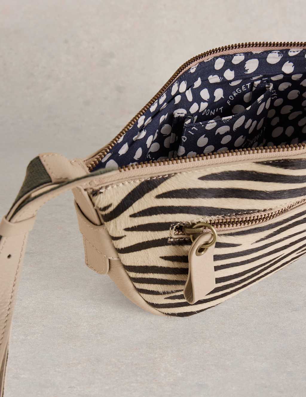 Leather Zebra Print Cross Body Bag 5 of 5