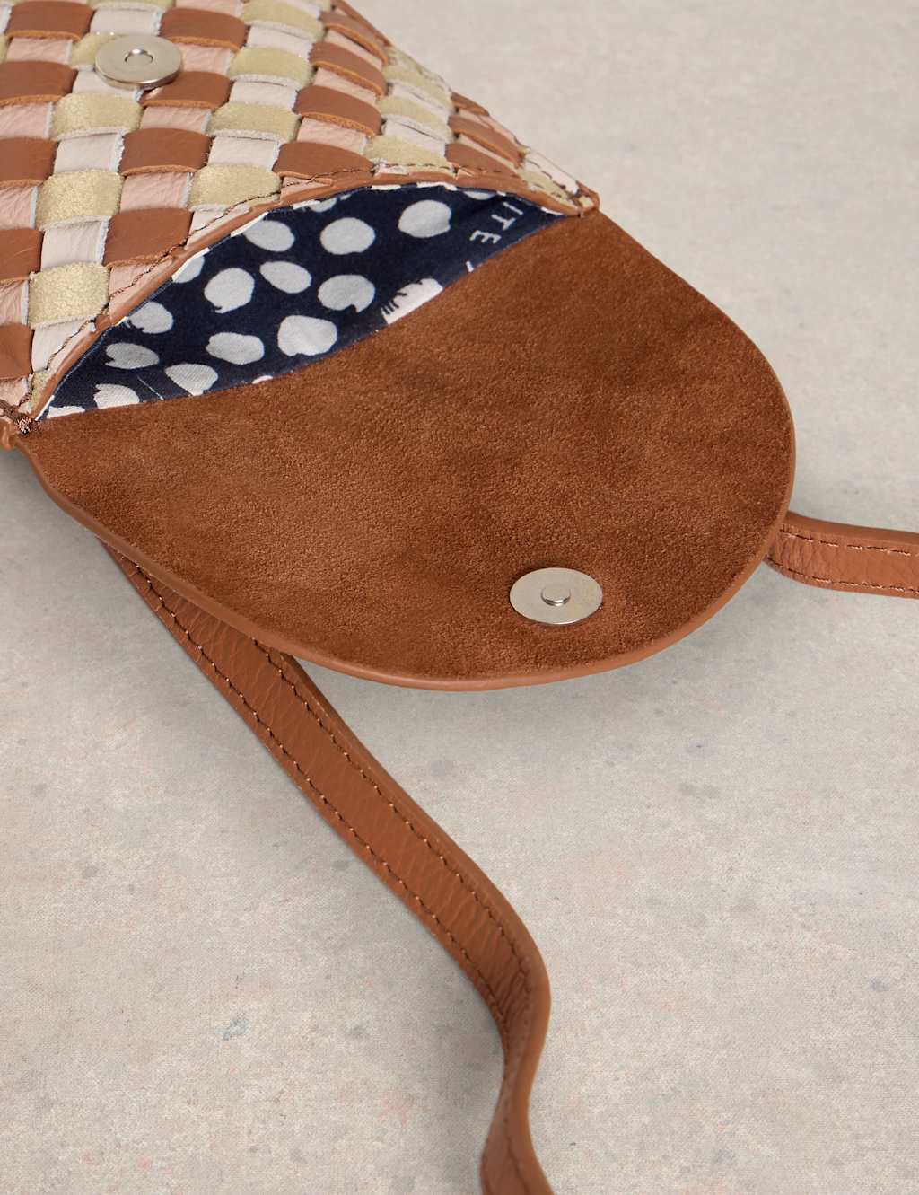Leather Woven Cross Body Phone Bag 4 of 4