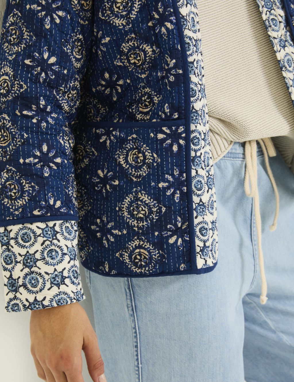 Pure Cotton Floral Quilted Jacket 5 of 5