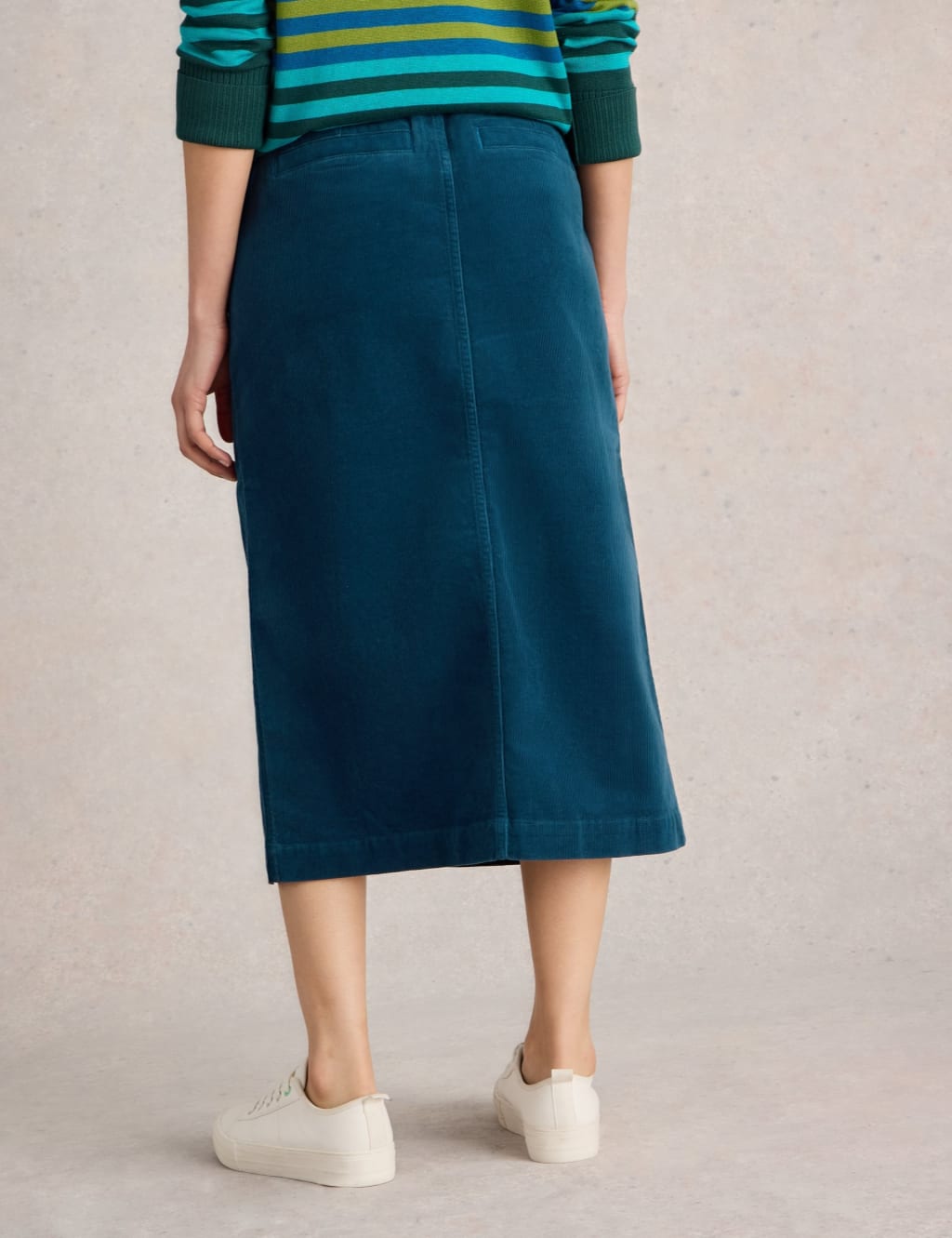 Cotton Rich Cord Midi A-Line Skirt 4 of 6