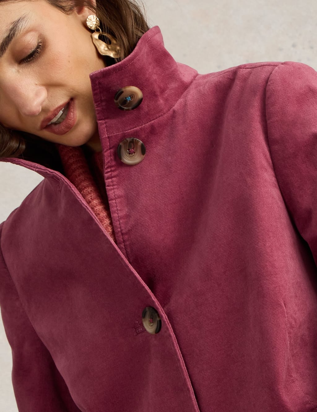 Cotton Rich Velvet Overcoat 5 of 6