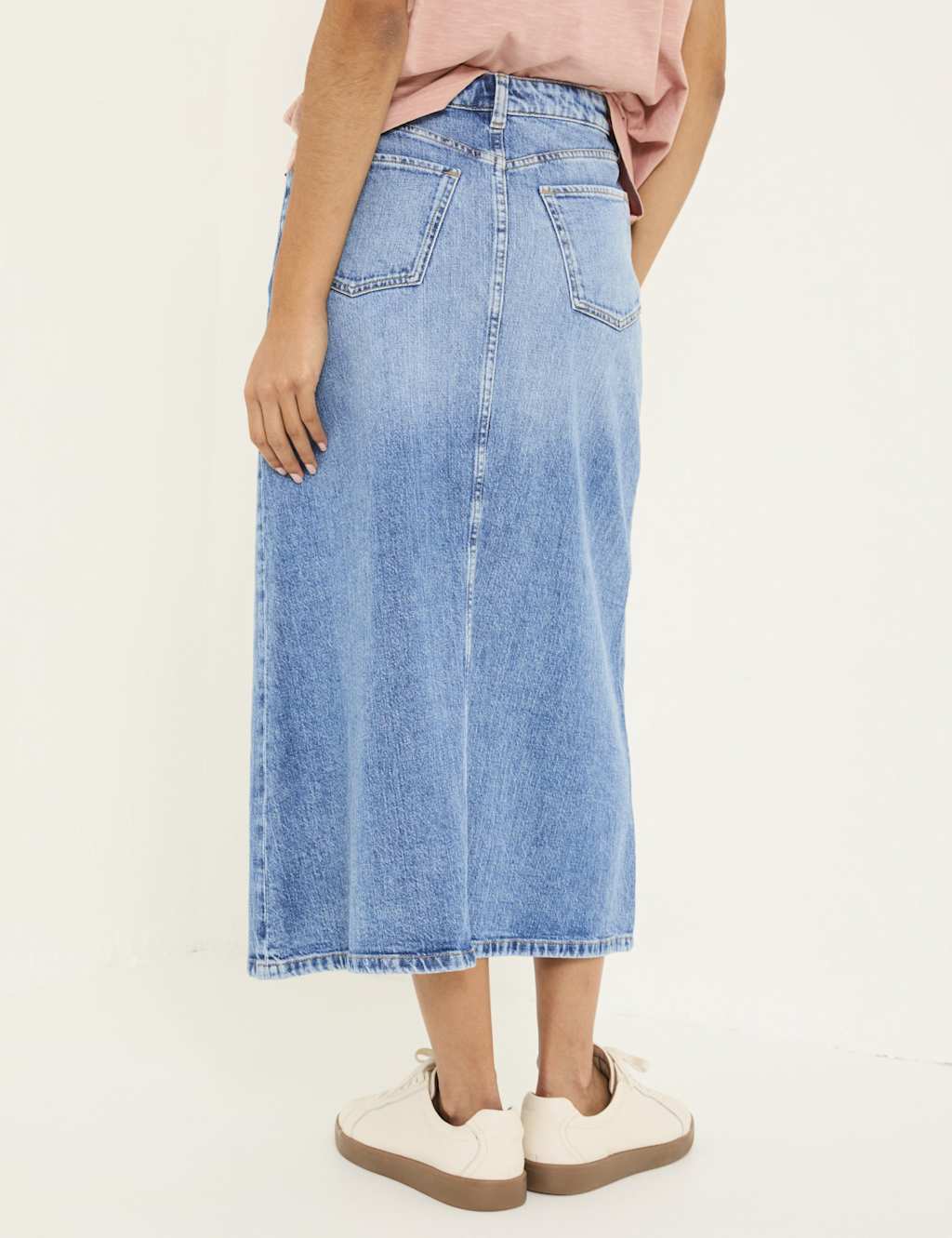 Denim Midi A-Line Skirt 4 of 5