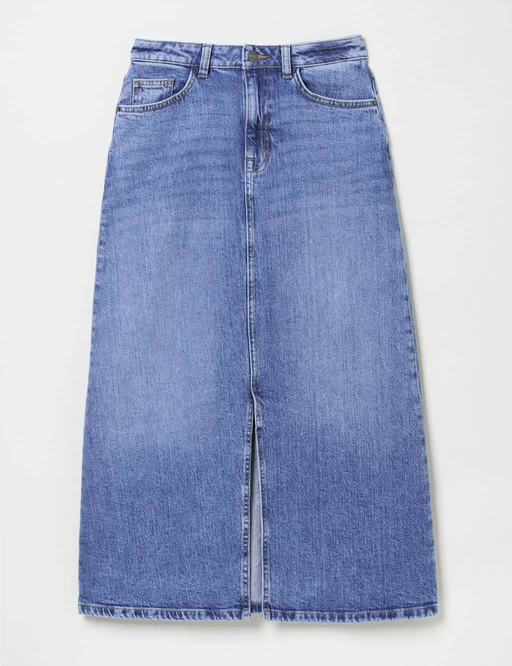Denim Midi A-Line Skirt 2 of 5