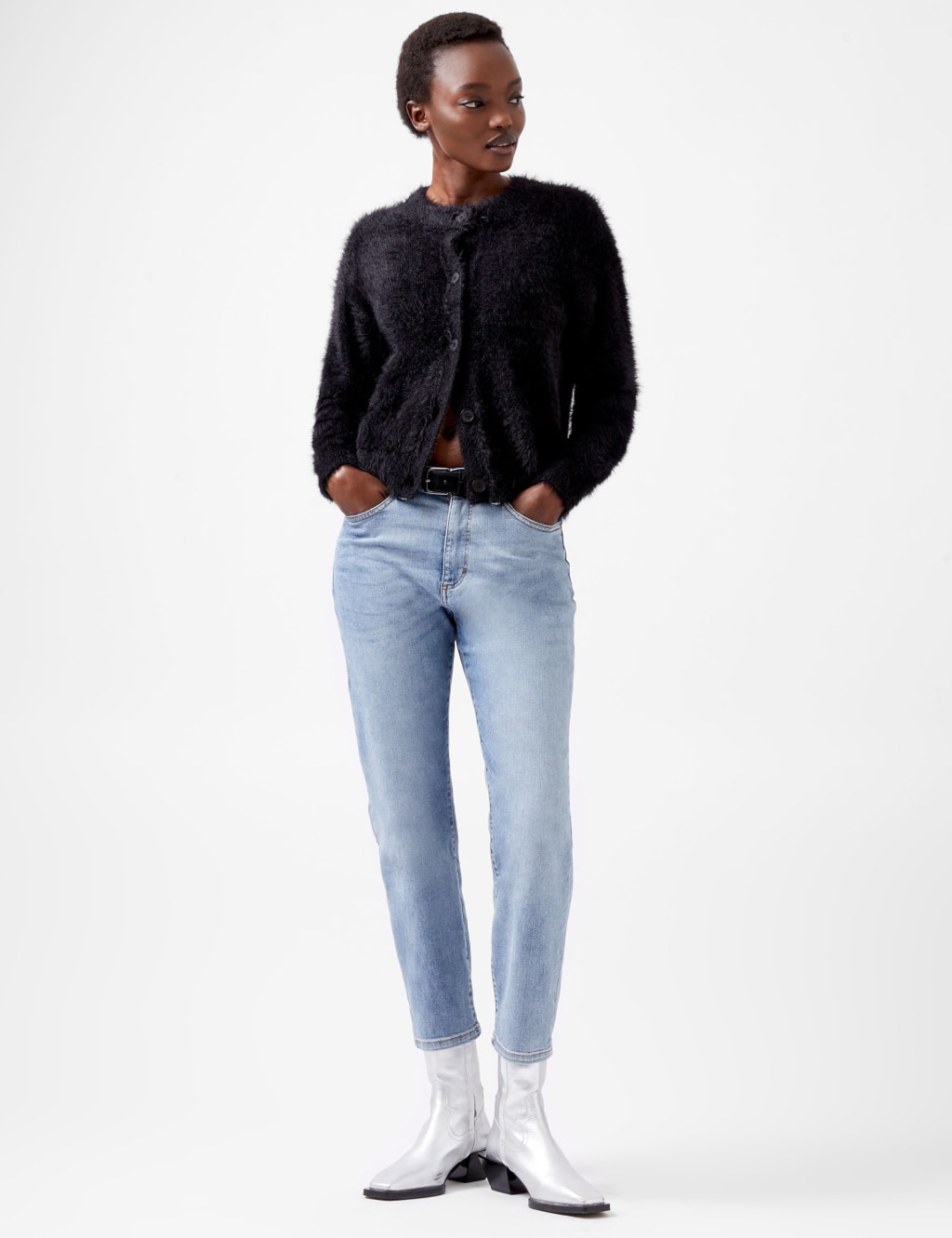 Textured Round Neck Cardigan 3 of 4