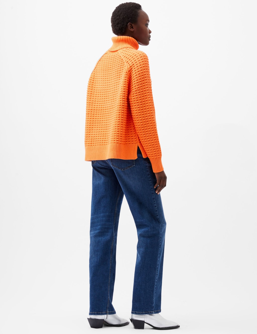 Pure Cotton Textured Roll Neck Jumper 3 of 4