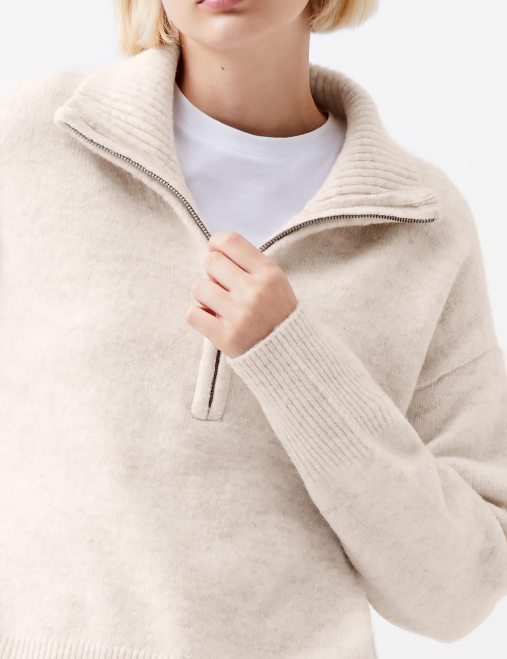 Textured Funnel Neck Half Zip Jumper 4 of 4