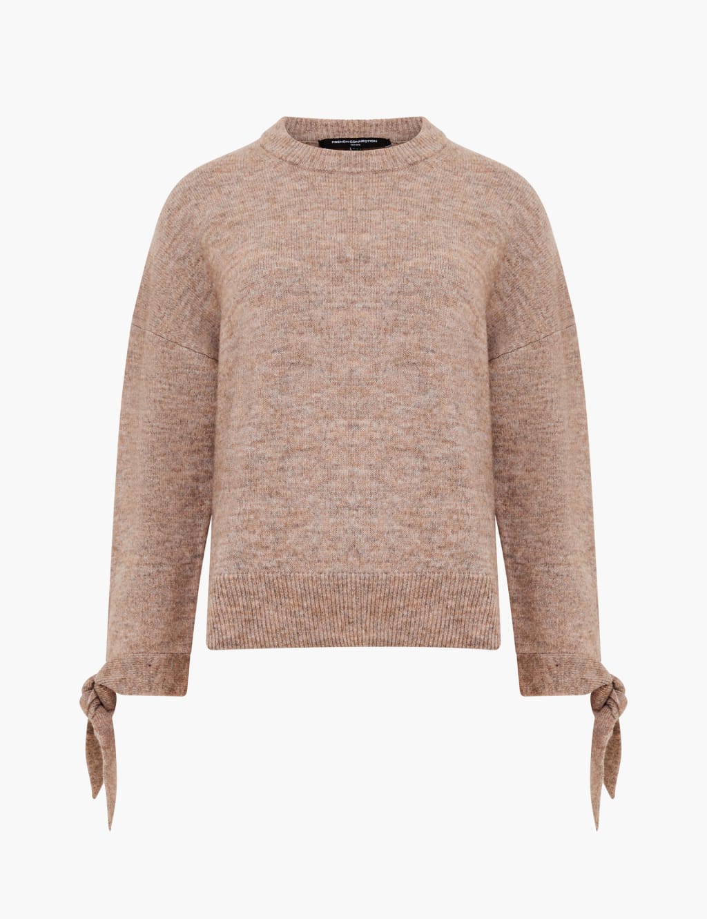 Textured Tie Up Sleeve Crew Neck Jumper French Connection M S