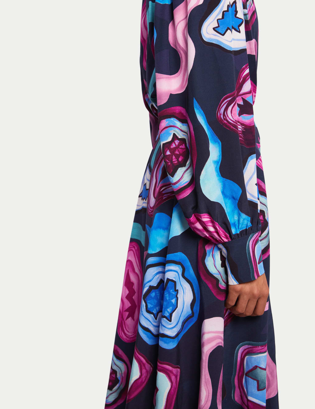 Geometric Cowl Neck Midi Swing Dress 4 of 6