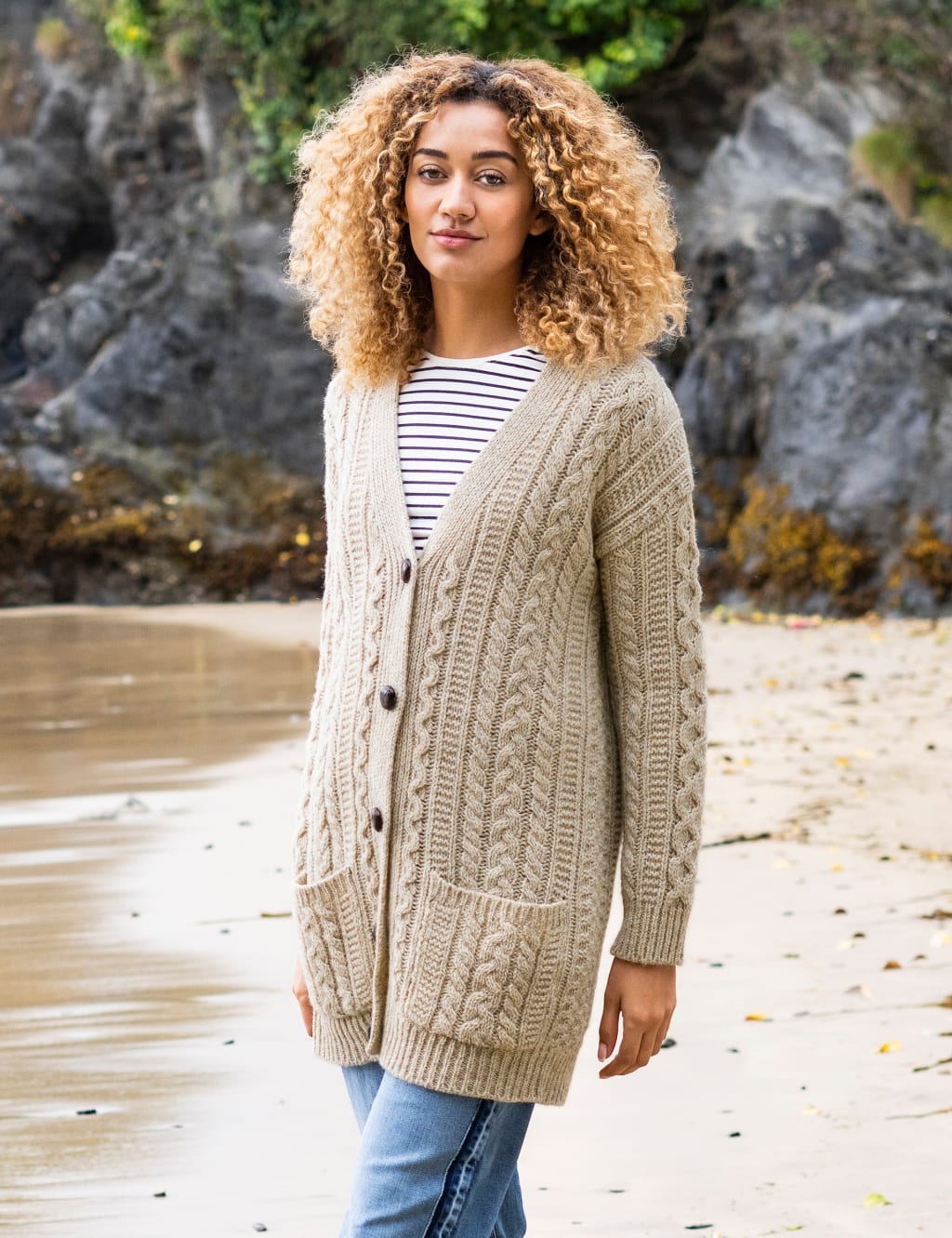 Cable knit boyfriend cardigan discount