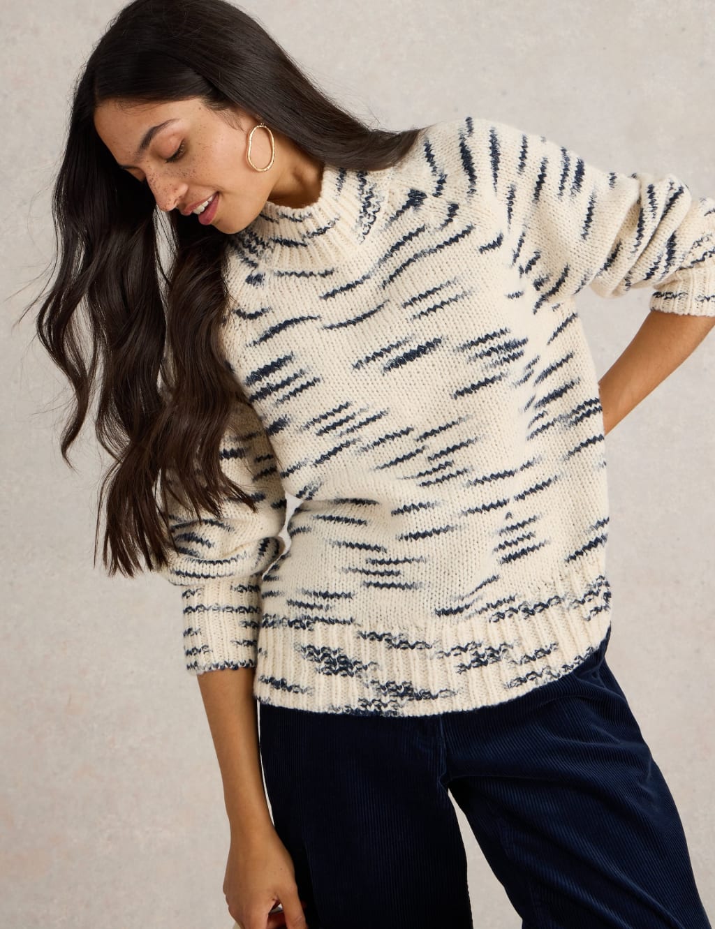 scair【SPACE DYED ROLL NECK SWEATER】