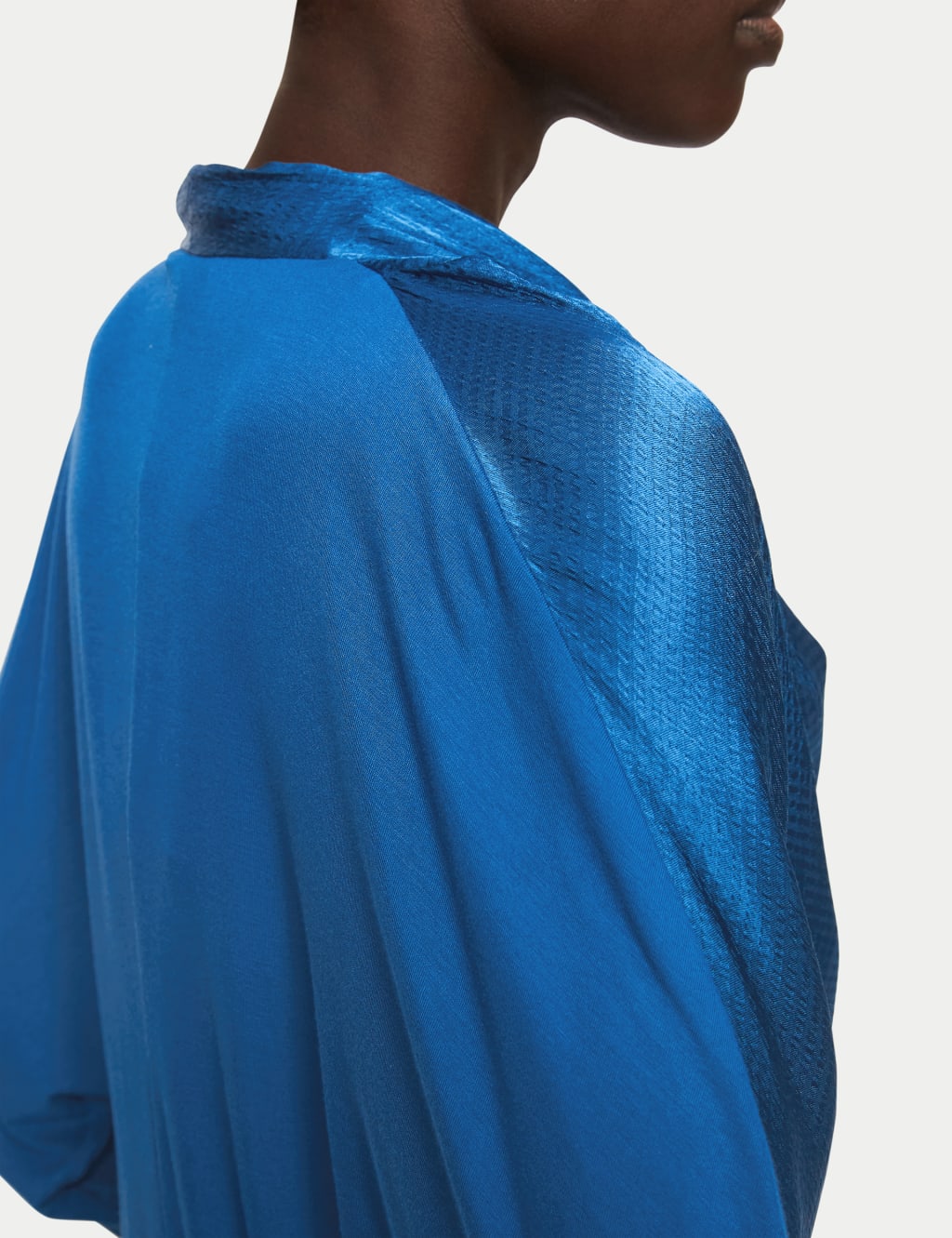Satin Textured Draped Wrap Top 5 of 5