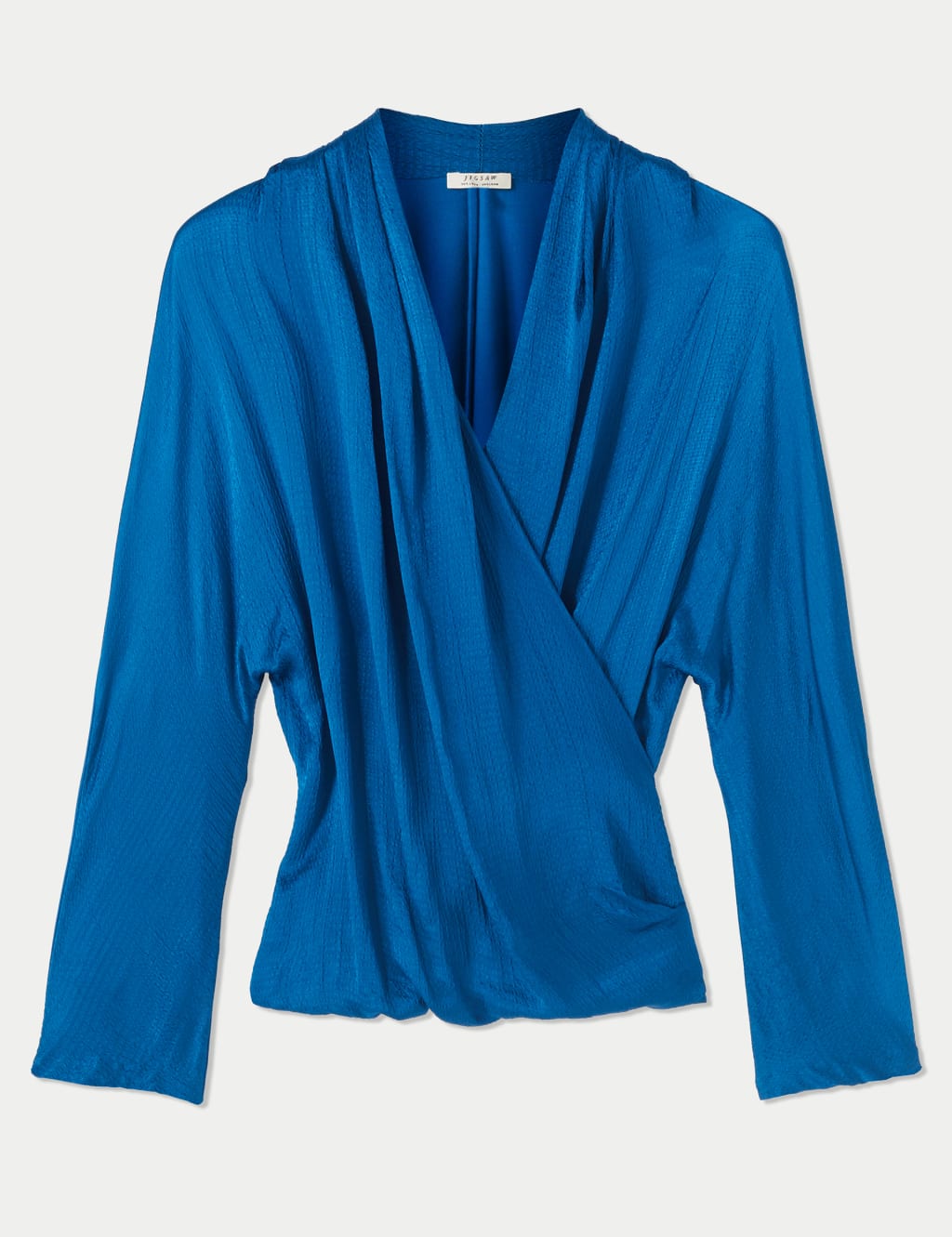 Satin Textured Draped Wrap Top 2 of 5