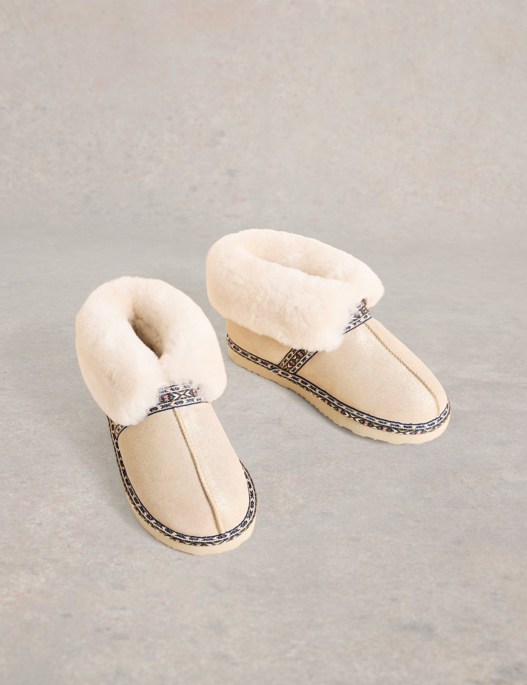 Suede Shearling Slipper Boots White Stuff M S