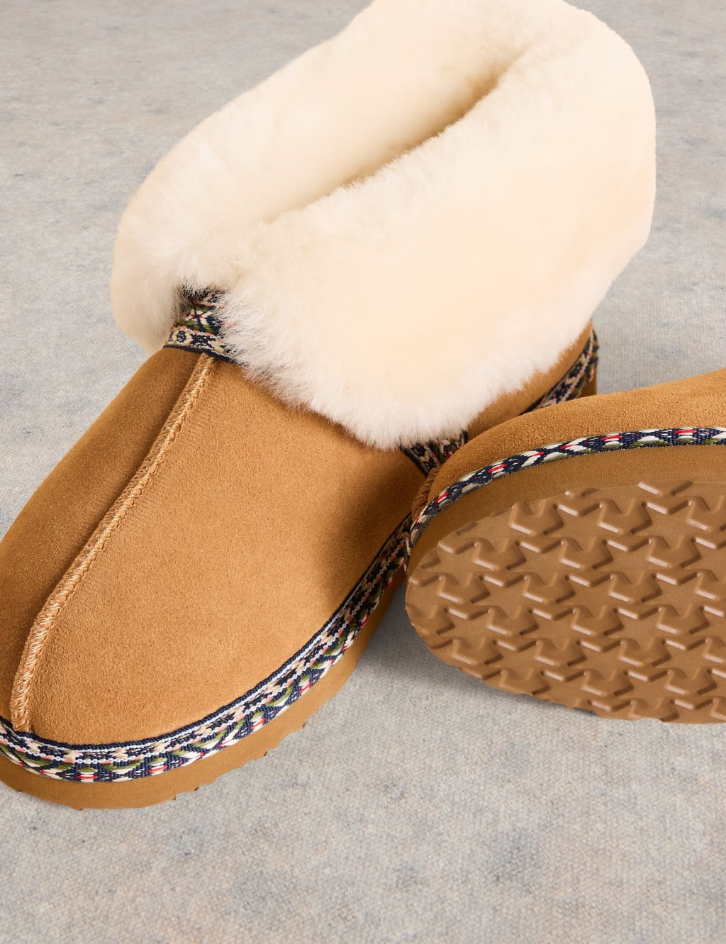 Suede Shearling Slipper Boots