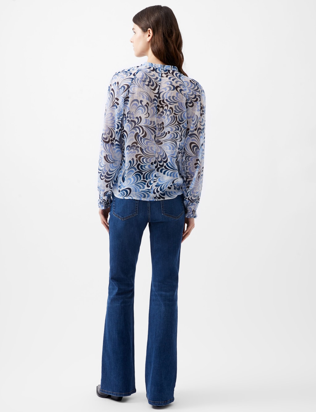 Crinkle Geometric Tie Neck Blouse 4 of 4