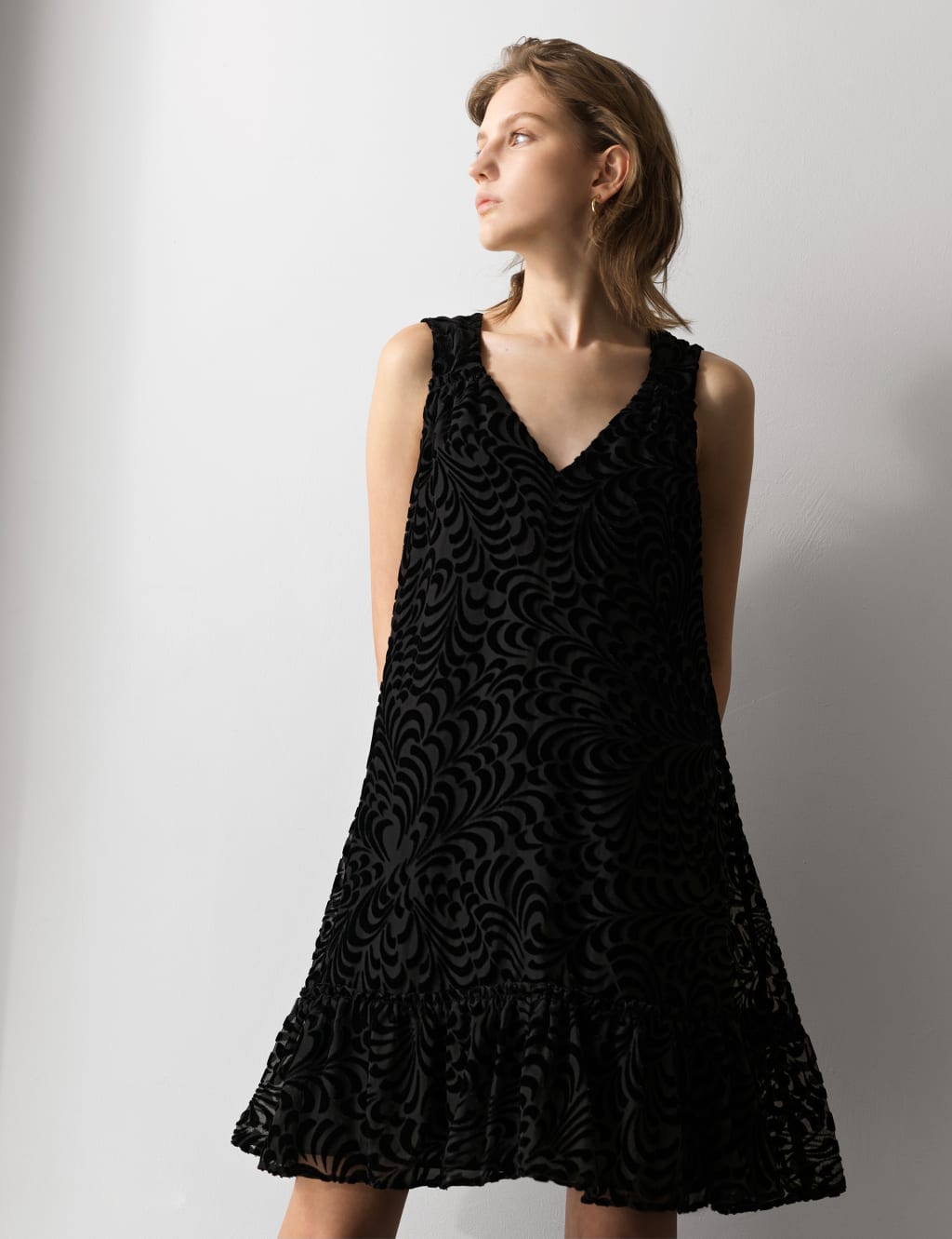 Floral V-Neck Mini Swing Dress 1 of 4