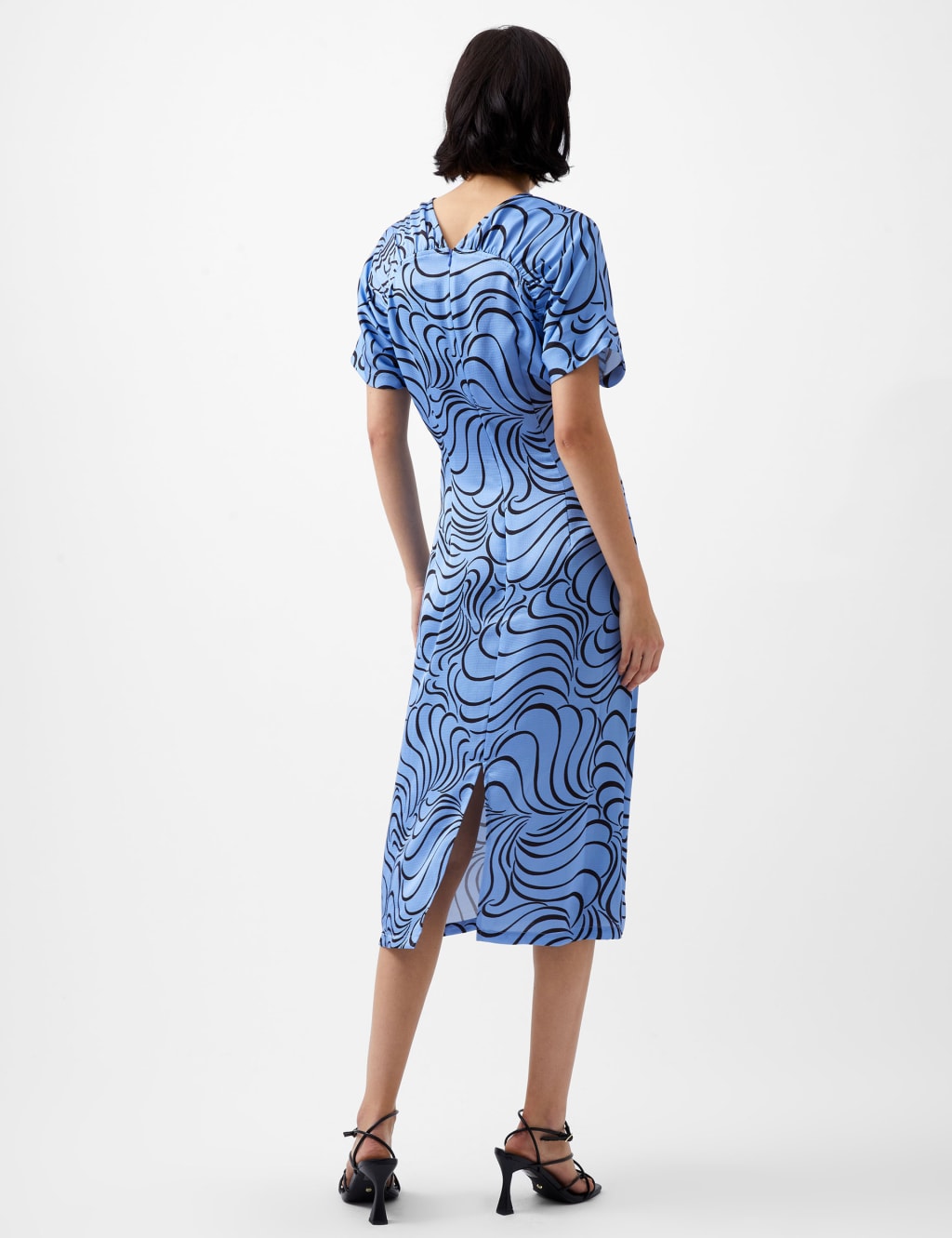 Geometric V-Neck Midi Skater Dress 3 of 4