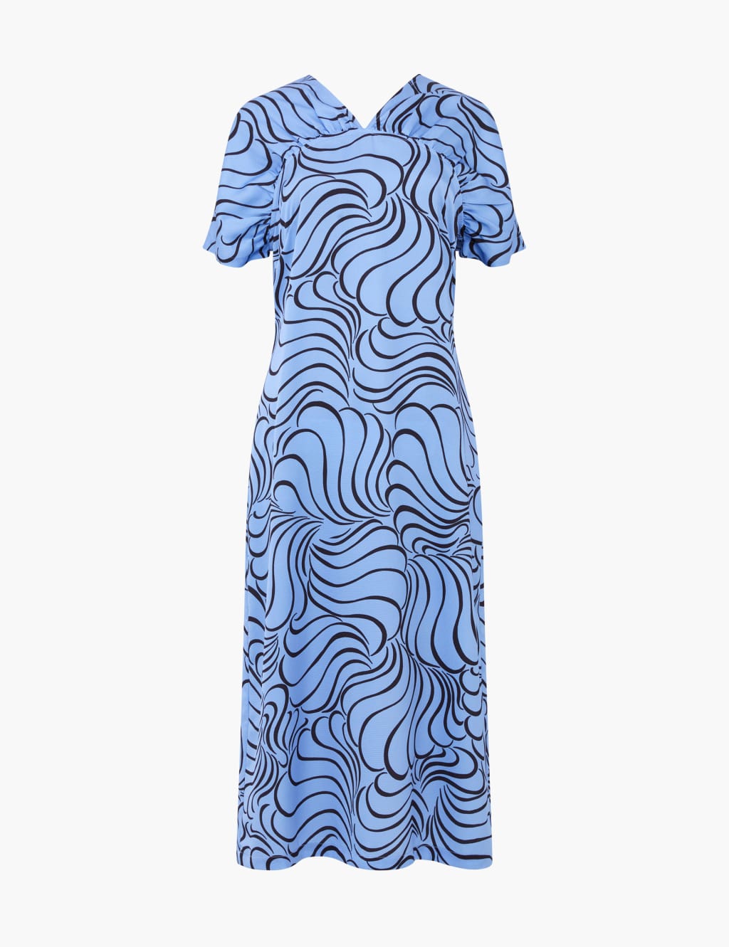 Geometric V-Neck Midi Skater Dress 2 of 4