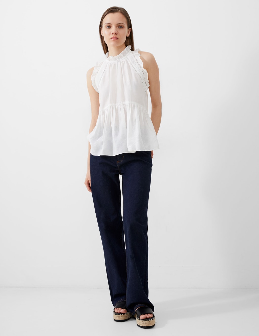 Frill High Neck Sleeveless Peplum Top 3 of 4