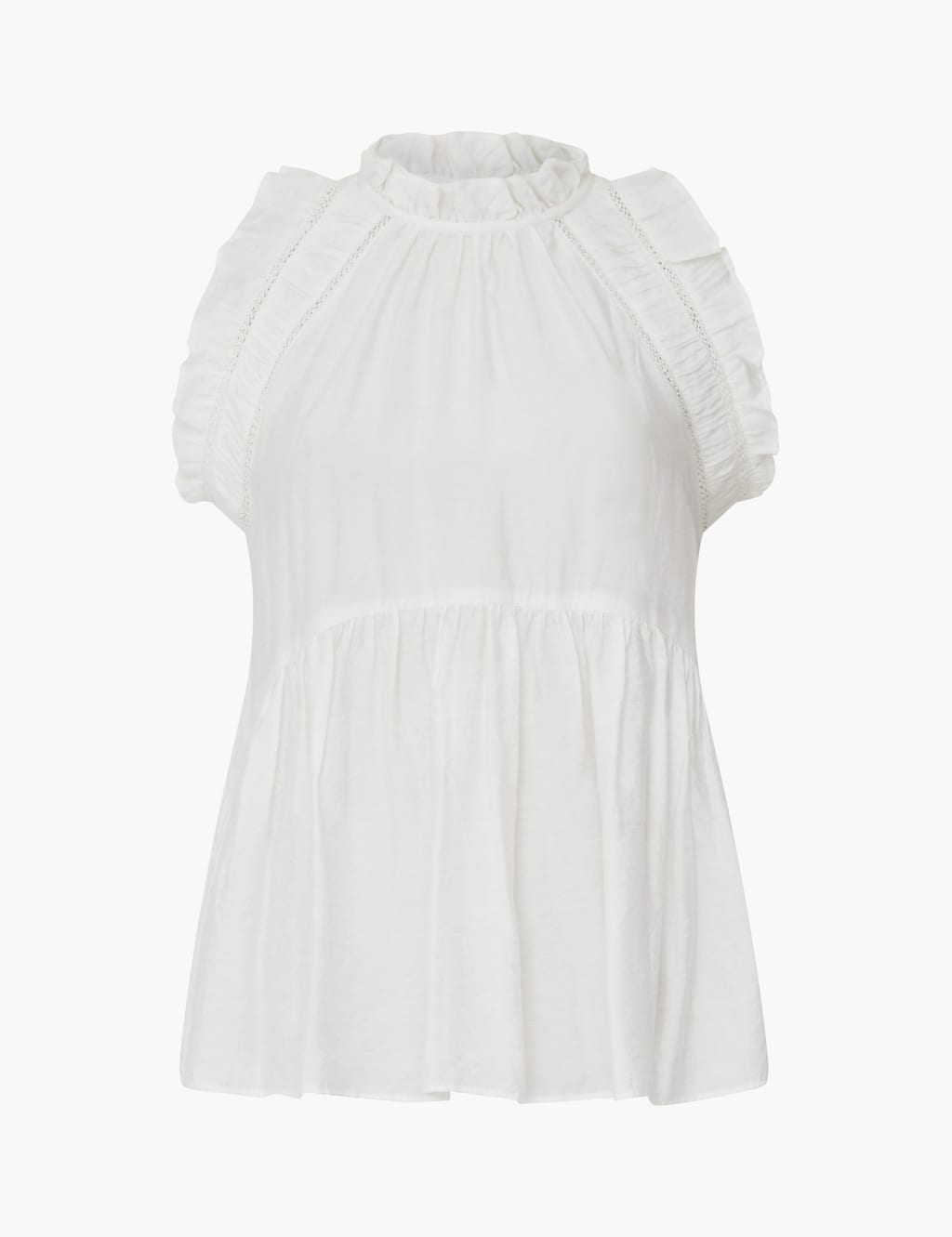 Frill High Neck Sleeveless Peplum Top 2 of 4