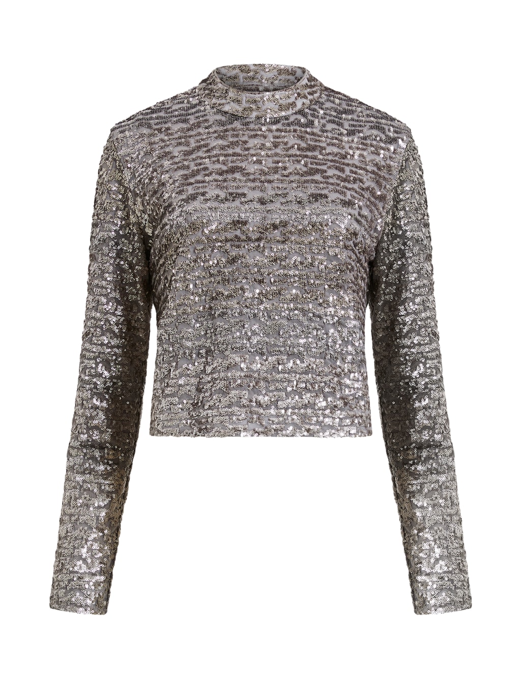 Sequin Embellished Funnel Neck Top 2 of 3