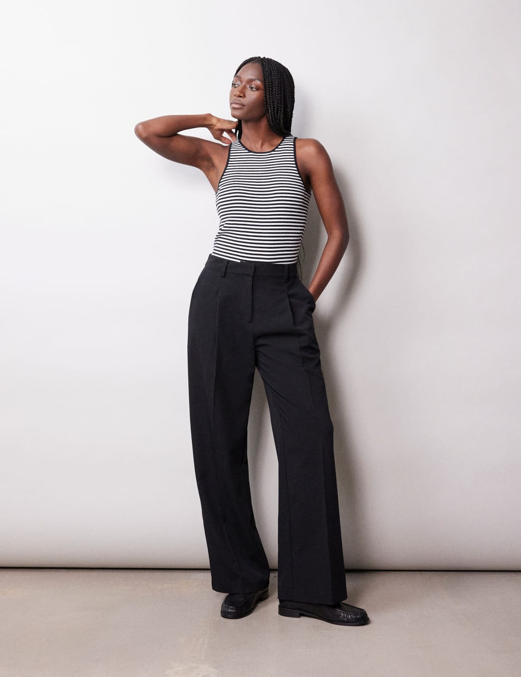 Pleat Front Wide Leg Chinos 1 of 5