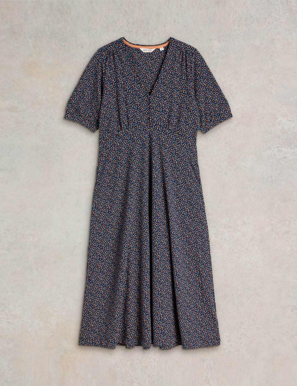 Jersey Printed V-Neck Midi Tea Dress 2 of 6