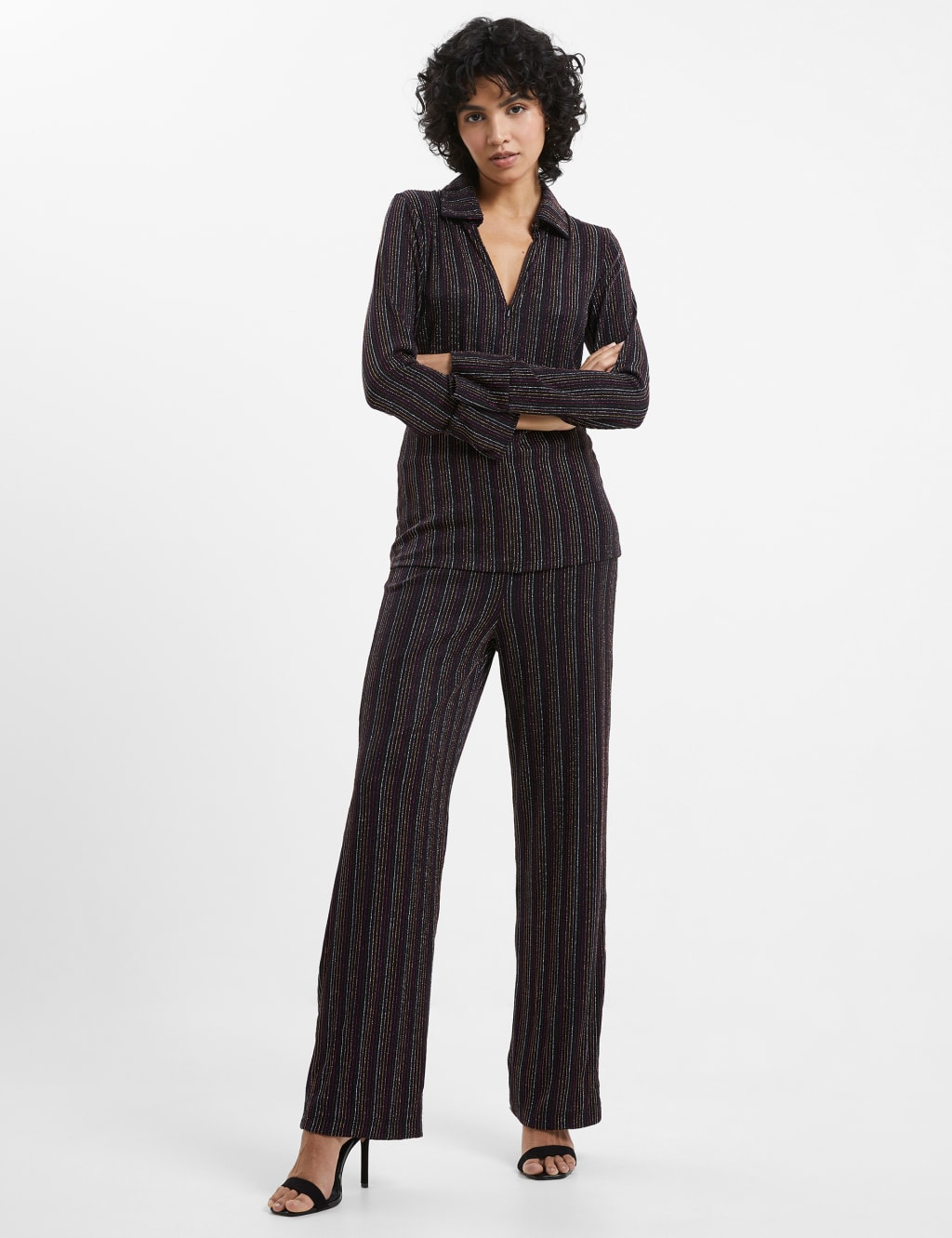 Sparkly Striped Half Zip Top 3 of 4
