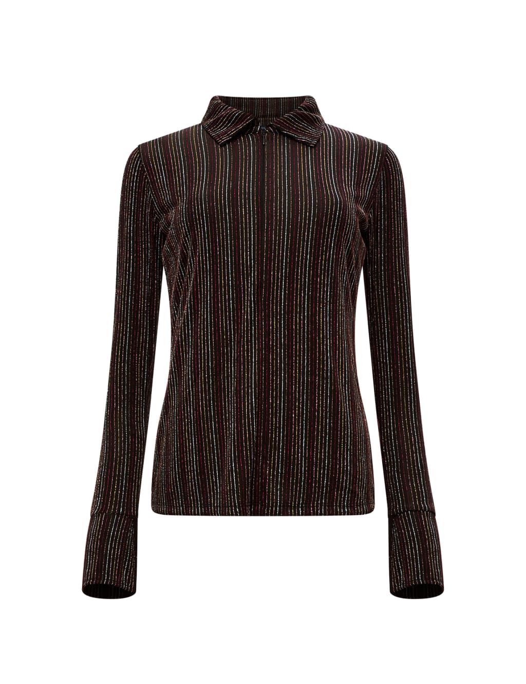 Sparkly Striped Half Zip Top 2 of 4