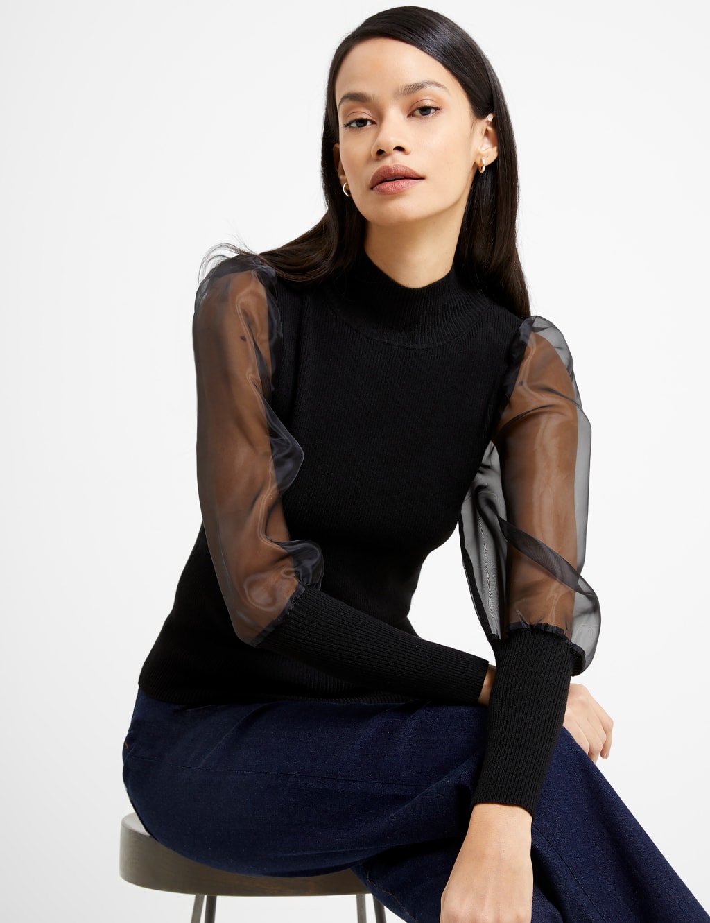 Krista Organza LS High NK Top 1 of 4
