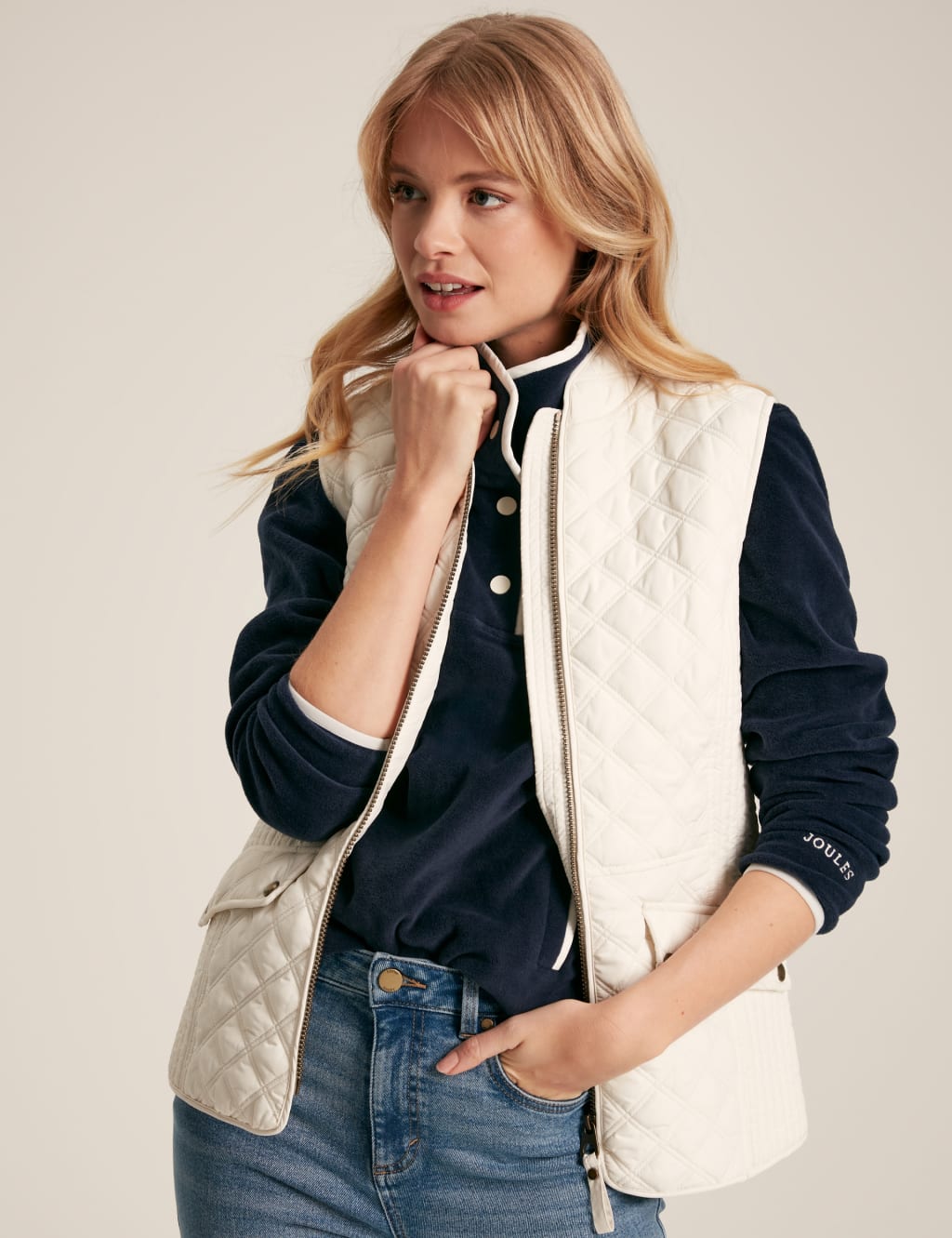 Textured Quilted Gilet Joules M S