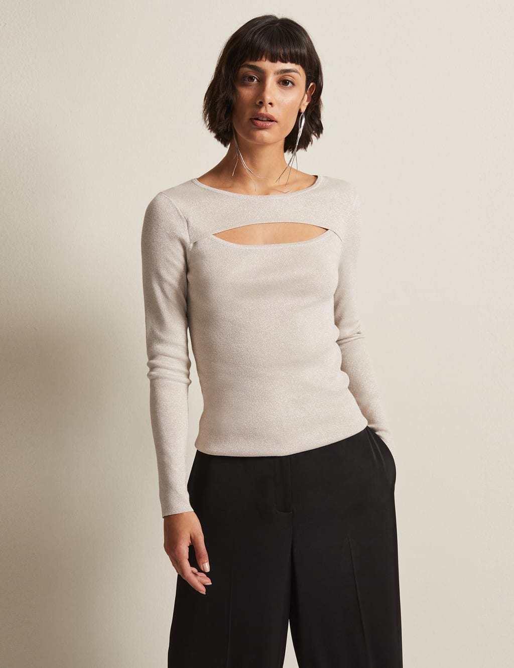 Sparkly Round Neck Knitted Top 1 of 6