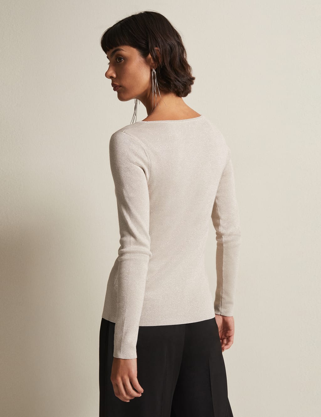 Sparkly Round Neck Knitted Top 3 of 6