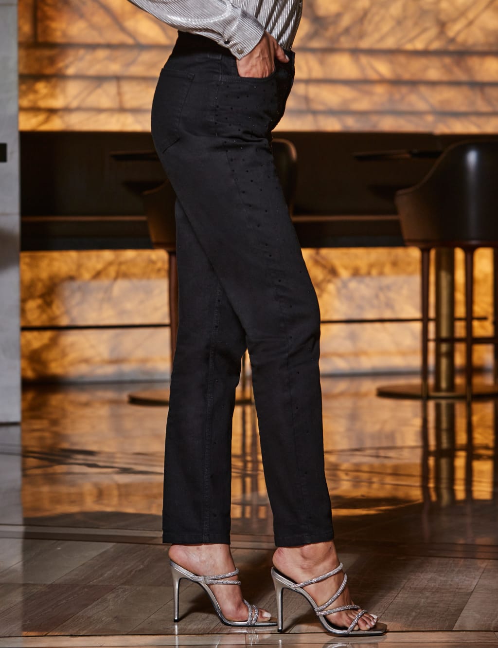 High Waisted Embellished Slim Fit Jeans 3 of 5