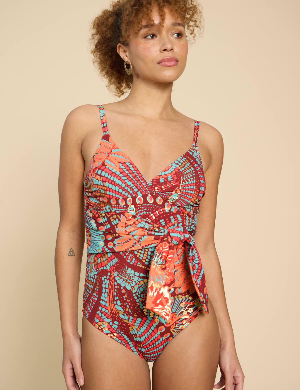 Printed V-Neck Swimsuit 1 of 6