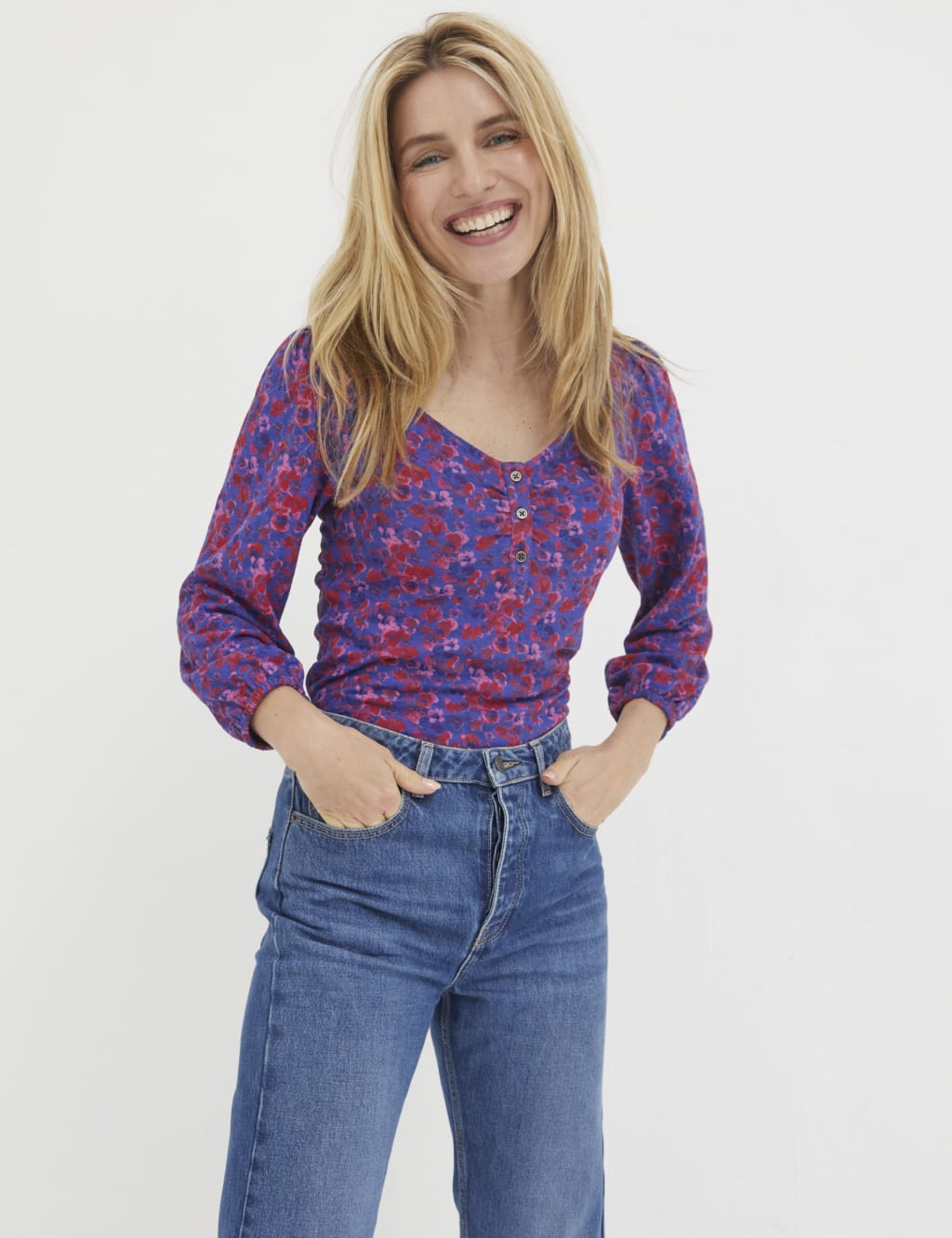 Cotton Modal Blend Floral Top 1 of 4