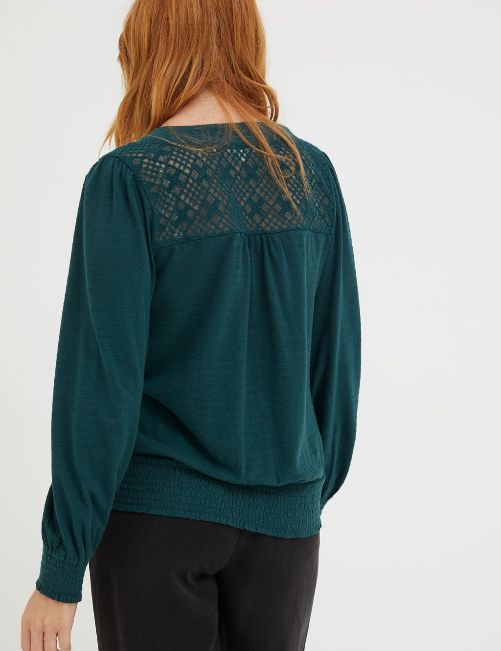Cotton Rich Textured V-Neck Top 3 of 5