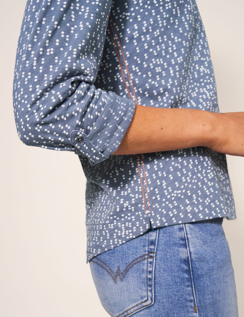 Jersey Printed Collared V-Neck Shirt 4 of 5