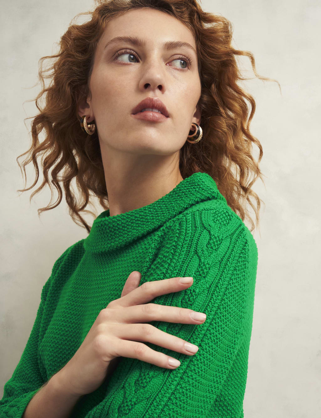 Pure Cotton Textured Roll Neck Jumper 5 of 6