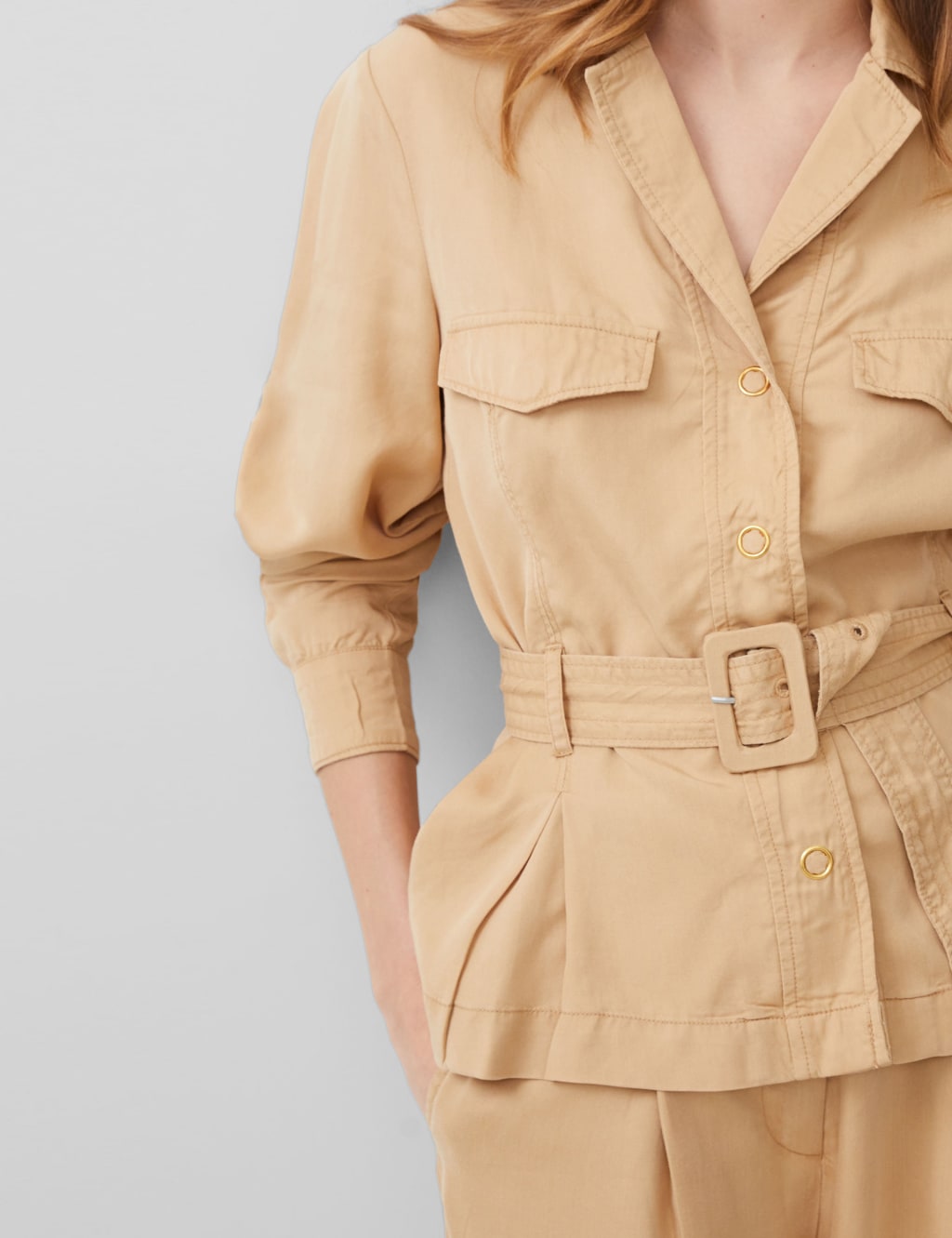 Belted lightweight jacket online