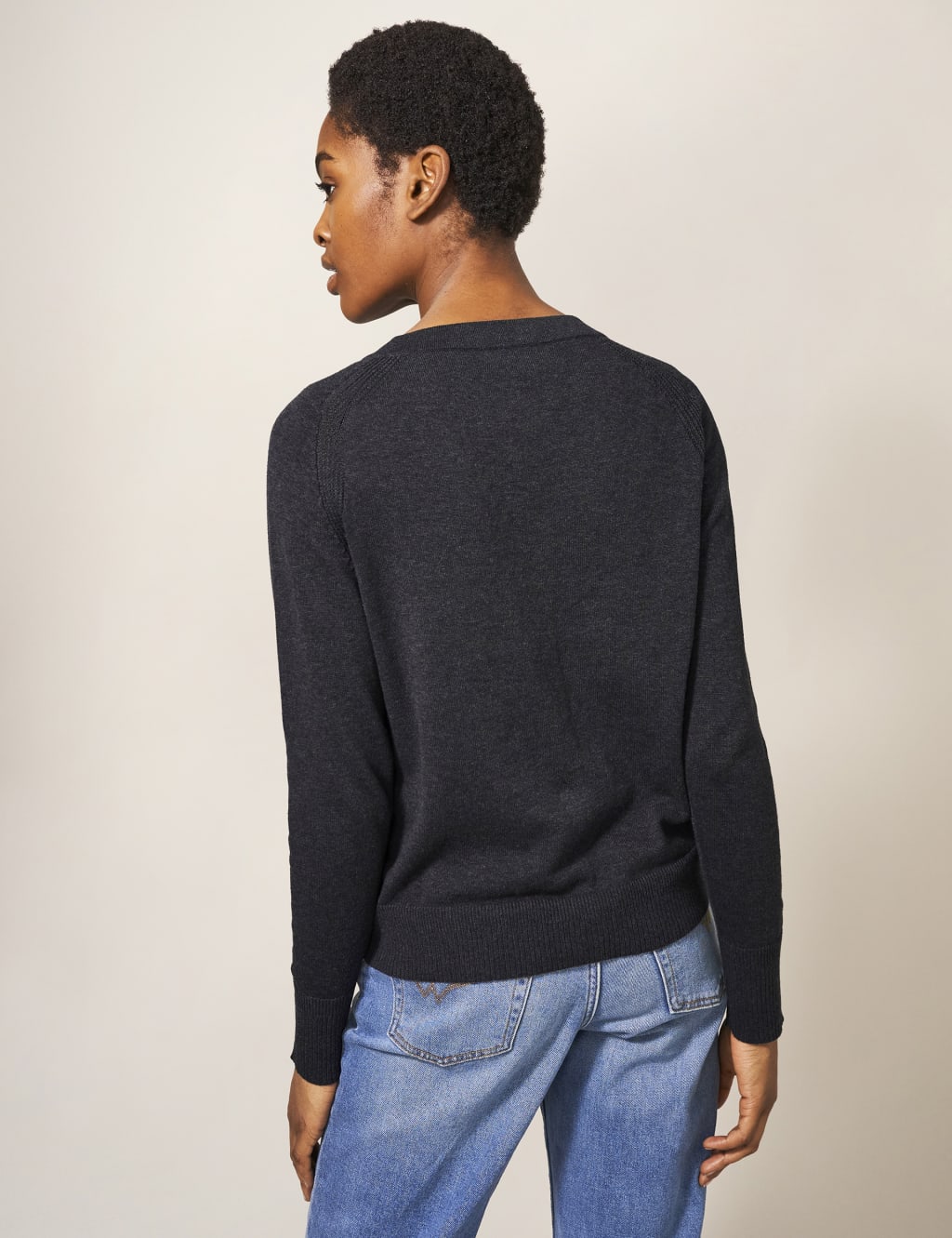 Pure Cotton Crew Neck Cardigan White Stuff M S