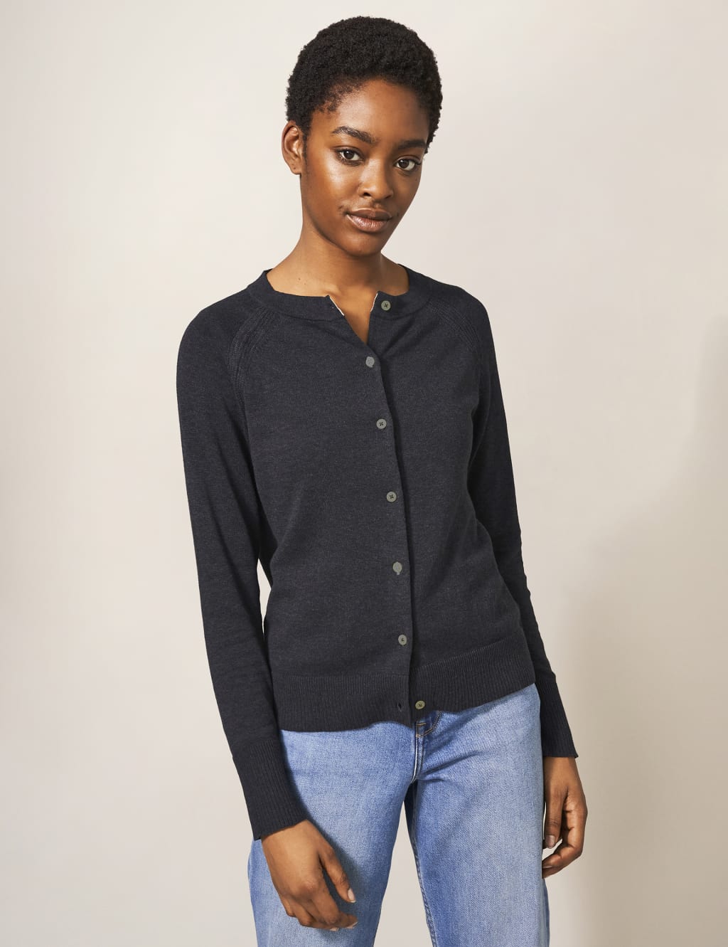 Pure Cotton Crew Neck Cardigan 4 of 5