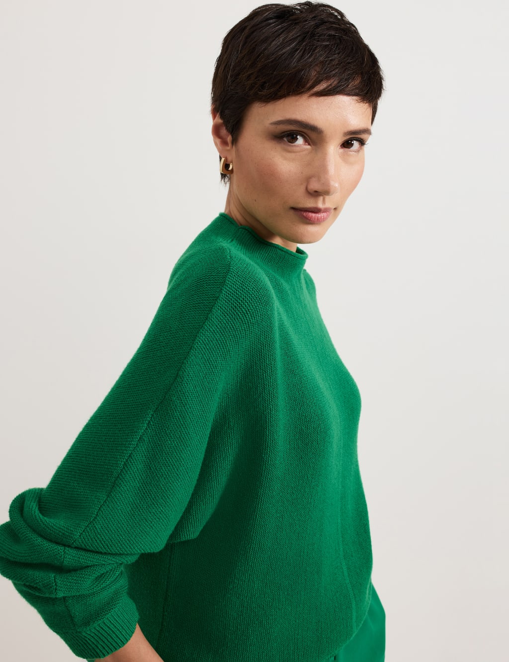 Textured Funnel Neck Batwing Jumper 5 of 6