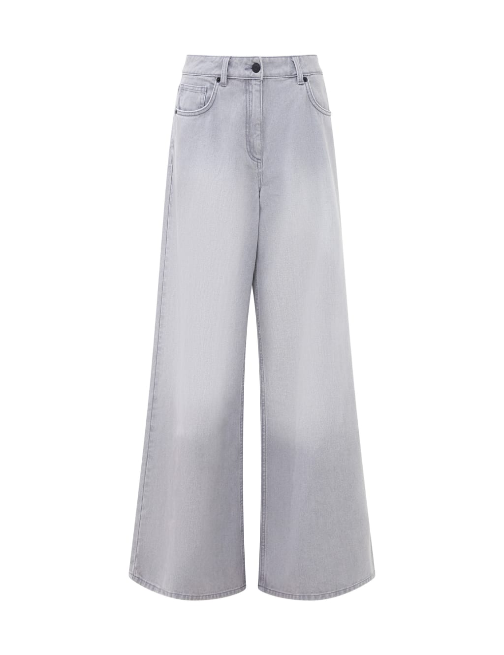 Relaxed Pure Cotton Mid Rise Wide Leg Jeans 2 of 4