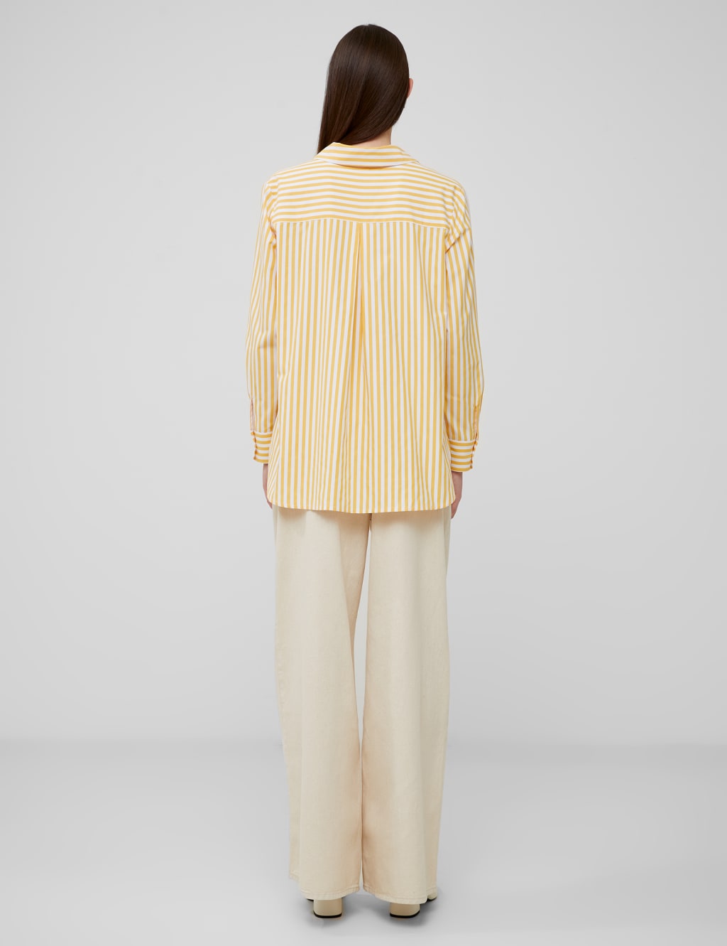 Cotton Blend Striped Relaxed Popover Blouse 4 of 4
