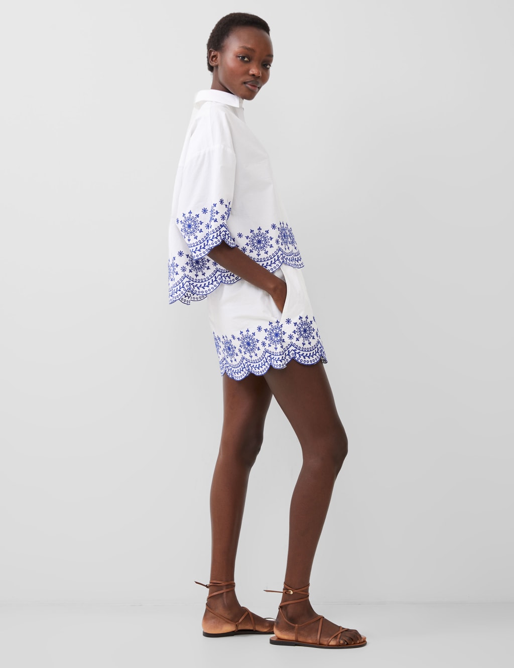 Pure Cotton Embroidered Relaxed Shirt 3 of 4