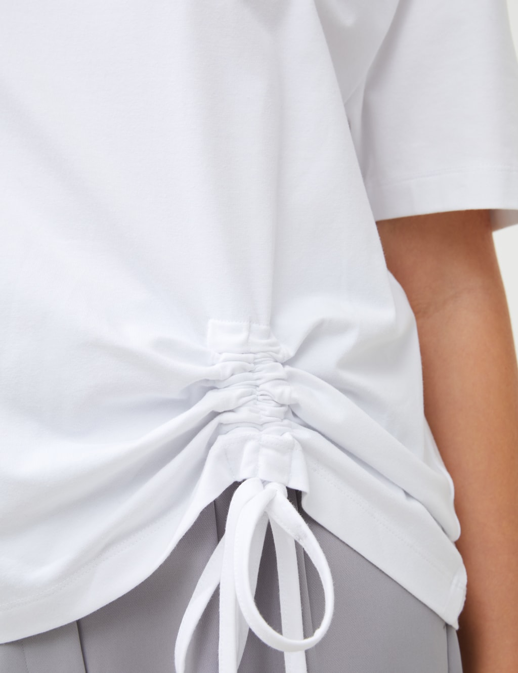 Cotton Rich Tie Detail T-Shirt 4 of 4
