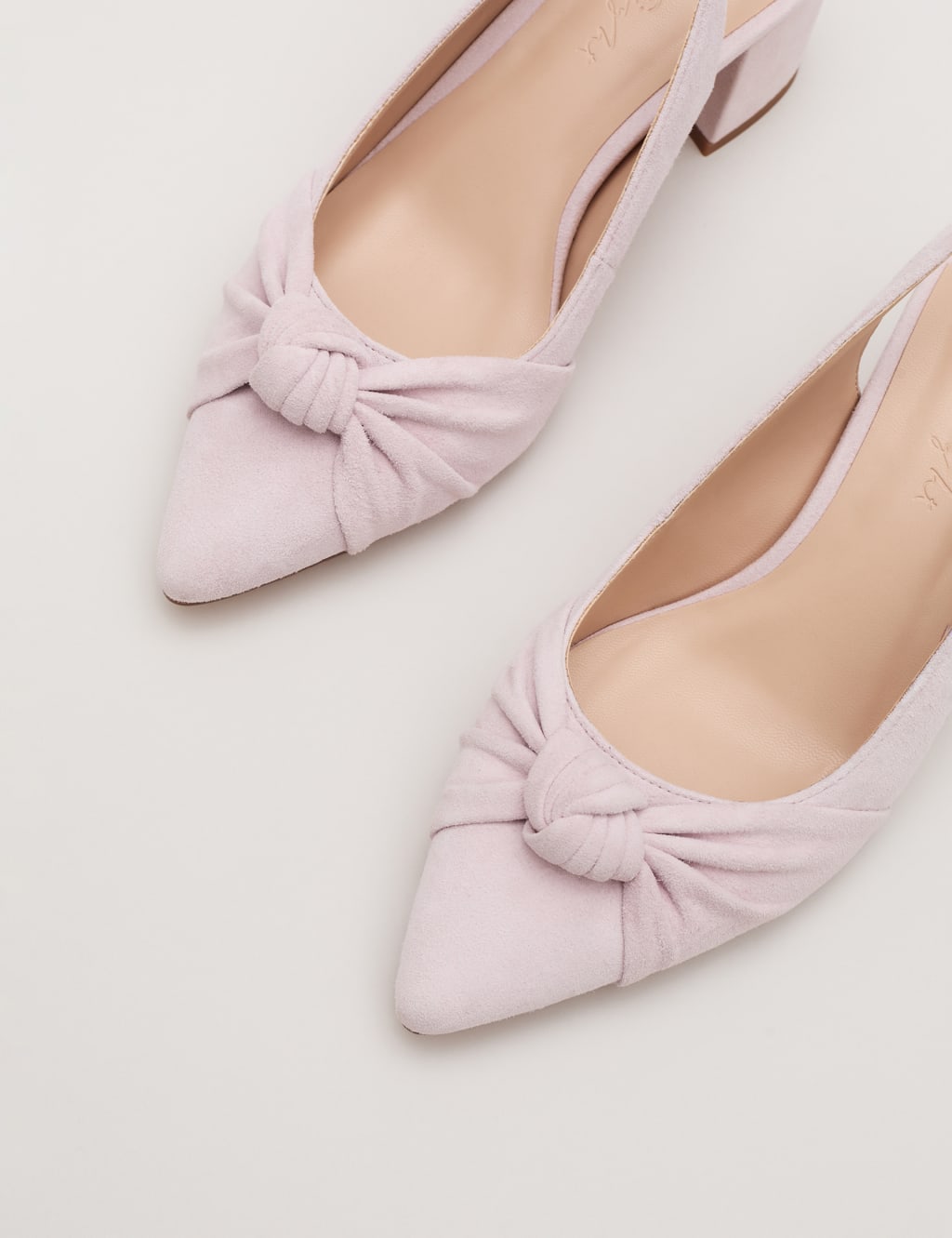 Leather Knot Block Heel Pointed Court Shoes 8 of 9