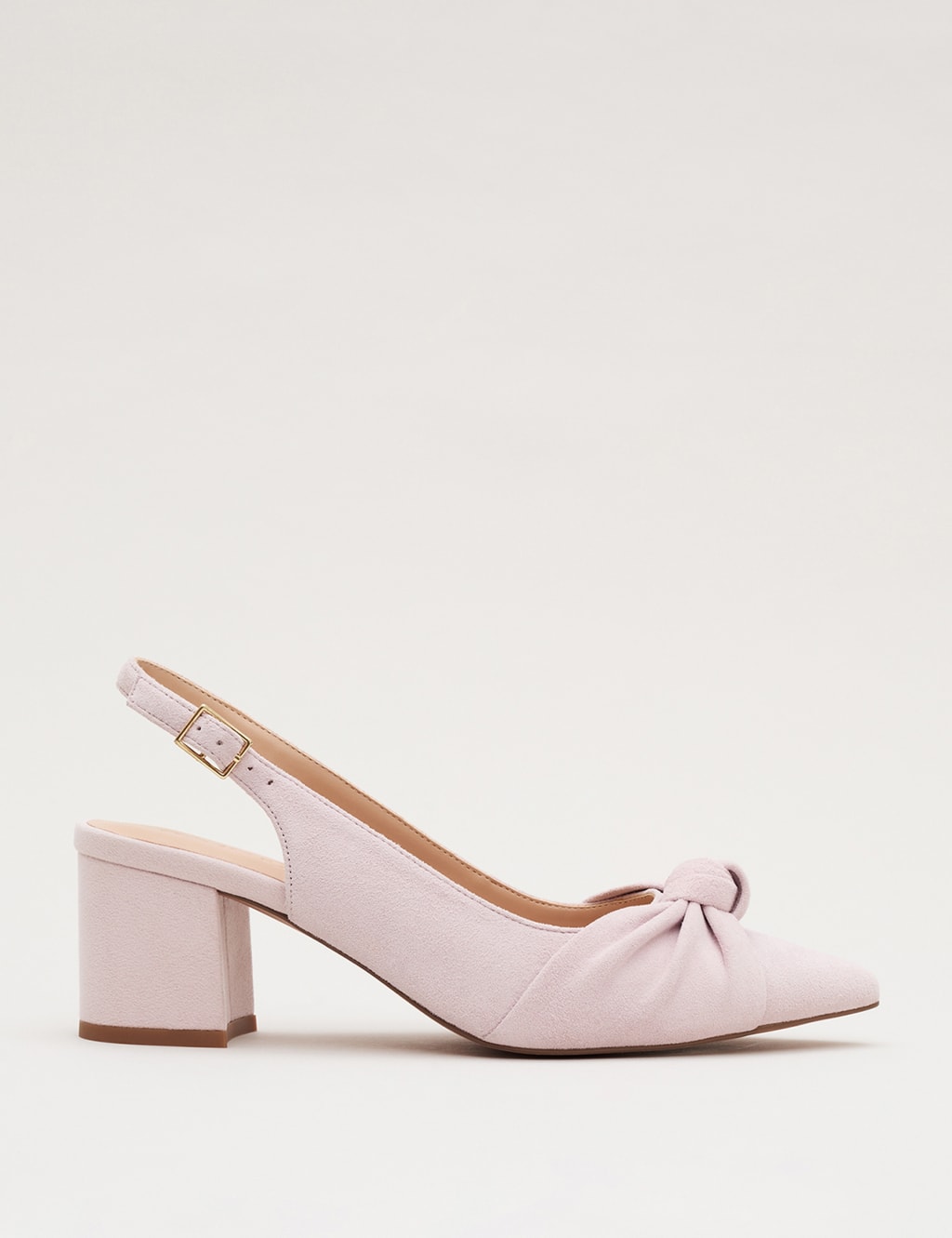 Leather Knot Block Heel Pointed Court Shoes 2 of 9